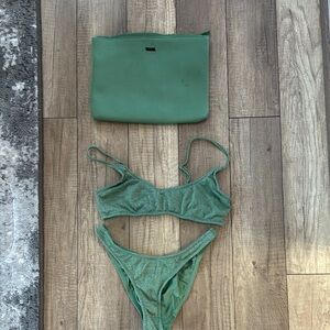 Triangl Swimwear Green Bikini Set with Adjustable Straps